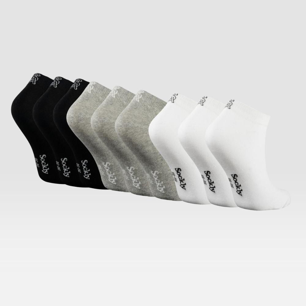 Sockly Classic sokken mix zwart wit grijs achteraanzicht